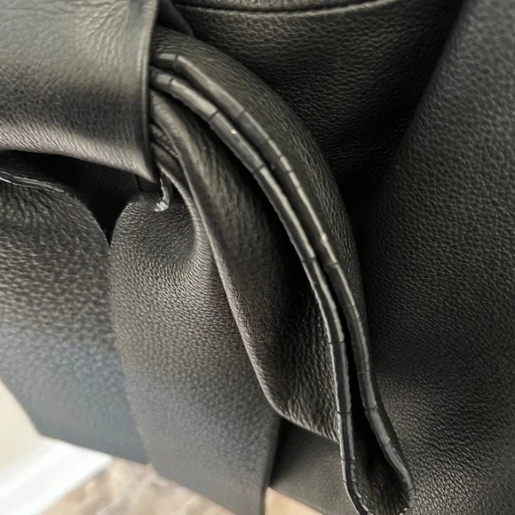 Leather Black Bow Shoulder Bag - Picture 5 of 11
